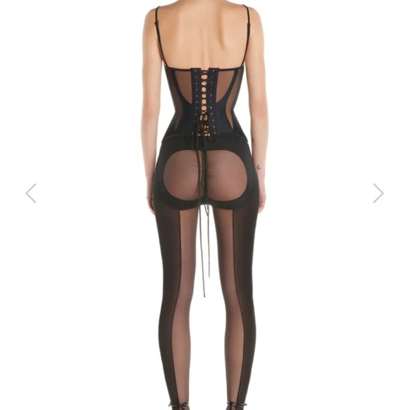 SOLD Mugler lace up mesh illusion panel Corset bustier tank top size 38 medium - Picture 8 of 16